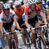 Frank et Andy Schleck pendant la quinzi�me �tape du Tour de France 2008